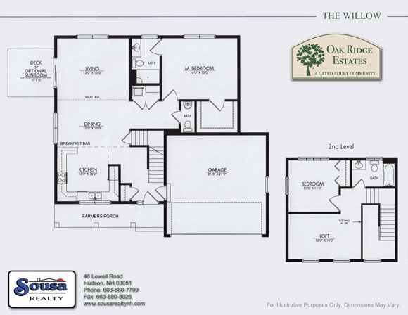 The Willow Floor Plan - Oak Ridge Estates Hudson, NH - A Sousa Realty Community